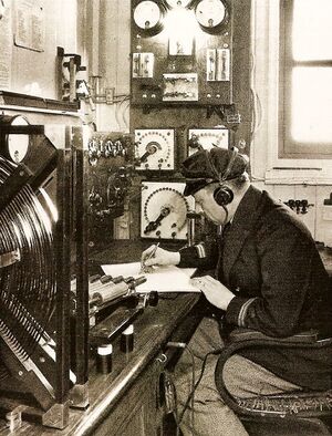 Funkraum eines Frachters ca. 1922