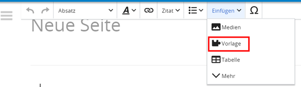 Eine Vorlage verwenden