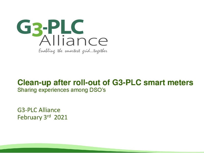 Datei:G3-PLC webinar Clean-up after roll-out of G3-PLC smart meters February 3rd 2021.pdf